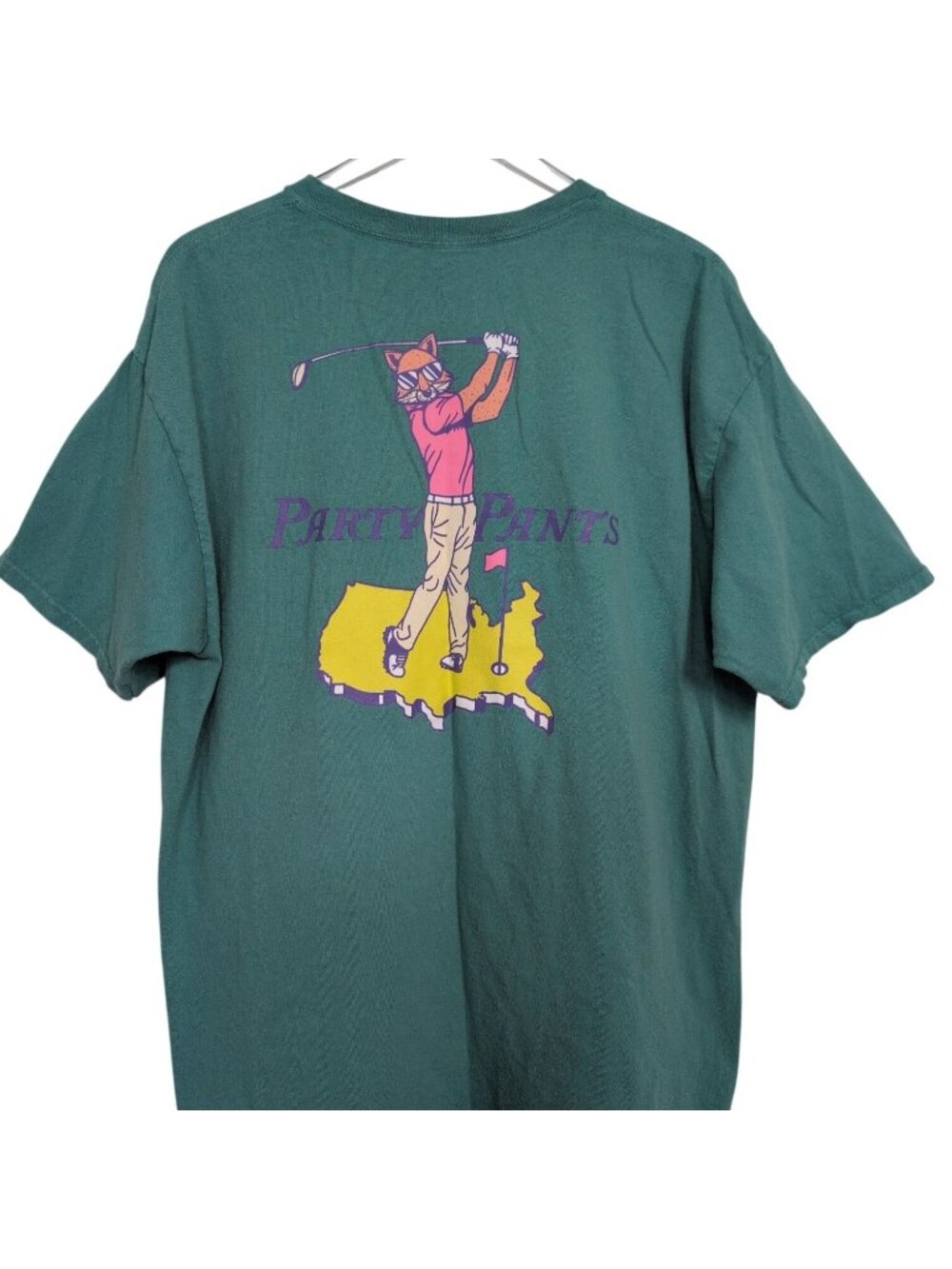 Party Pants Masters Graphic T Shirt Mens Size XL Green Golf Casual Preppy Cotton